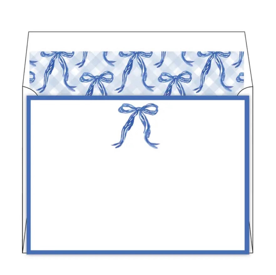 Blue Bow Flat Note Cards (5” x 7”)