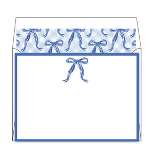 Blue Bow Flat Note Cards (5” x 7”)