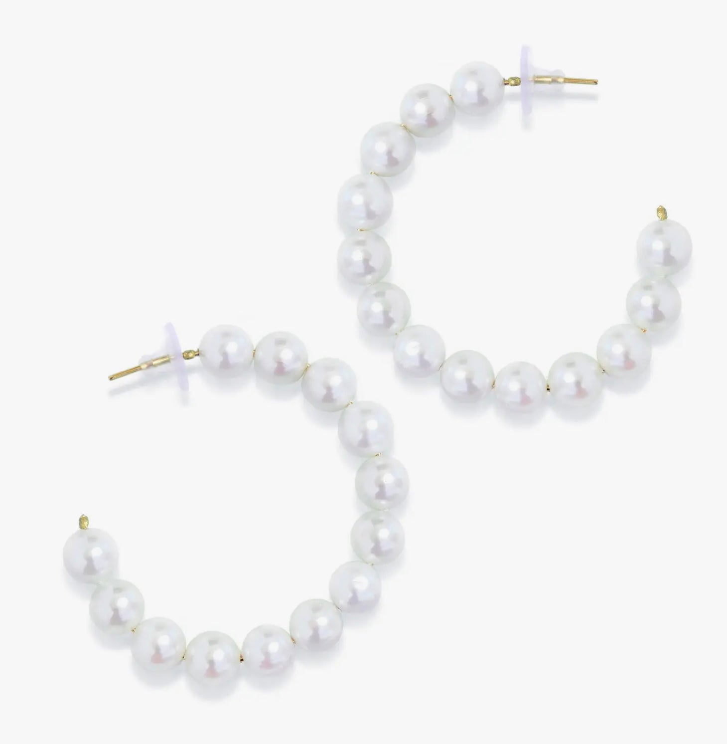 Susan Shaw Pearl Hoop Earrings (1106G)