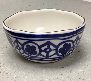 Small Blue and White Pottery Bowl