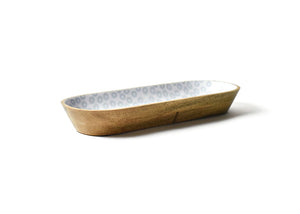 Iris Blue Pip Mango Wood Dough Bowl