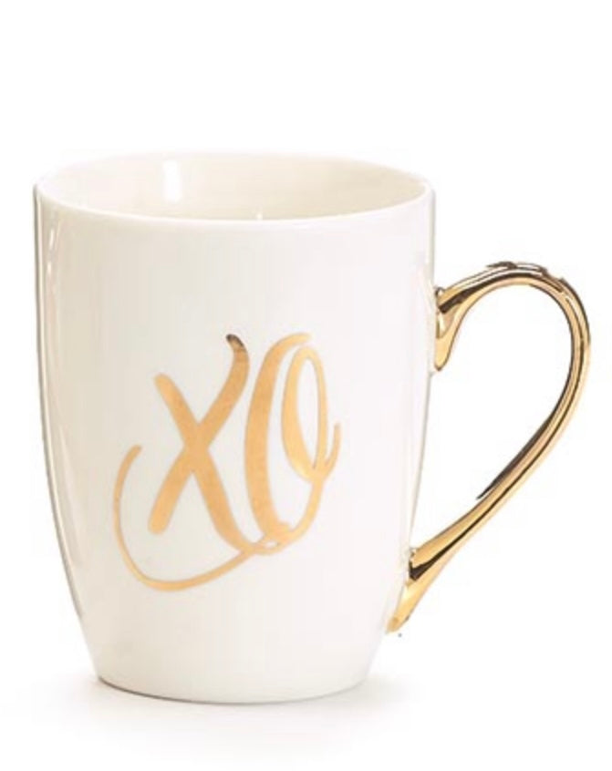White Porcelain Mug with Gold XO