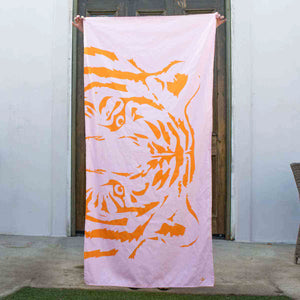 Eye of the Tiger Beach Towel Pink/Orange