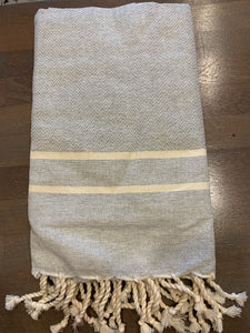 Turkish towel large light gray chevron