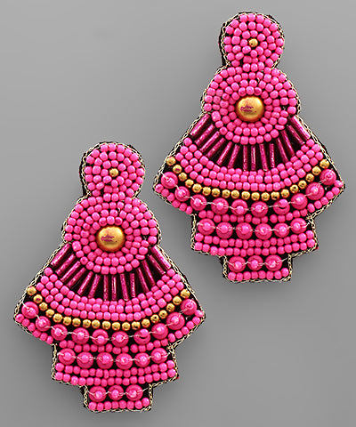 Pink Beaded Earrings