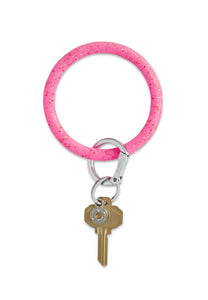 Silicone Tickled Pink Confetti Oventure Key Ring