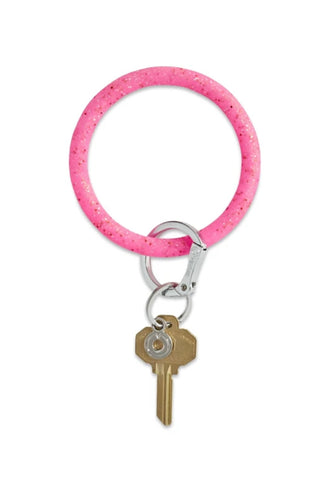 Silicone Tickled Pink Confetti Oventure Key Ring