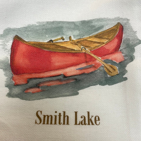 Smith lake canoe tea towel