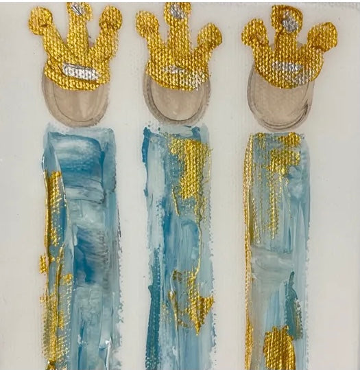 Three Wise Men (Blue) Canvas (5” square)