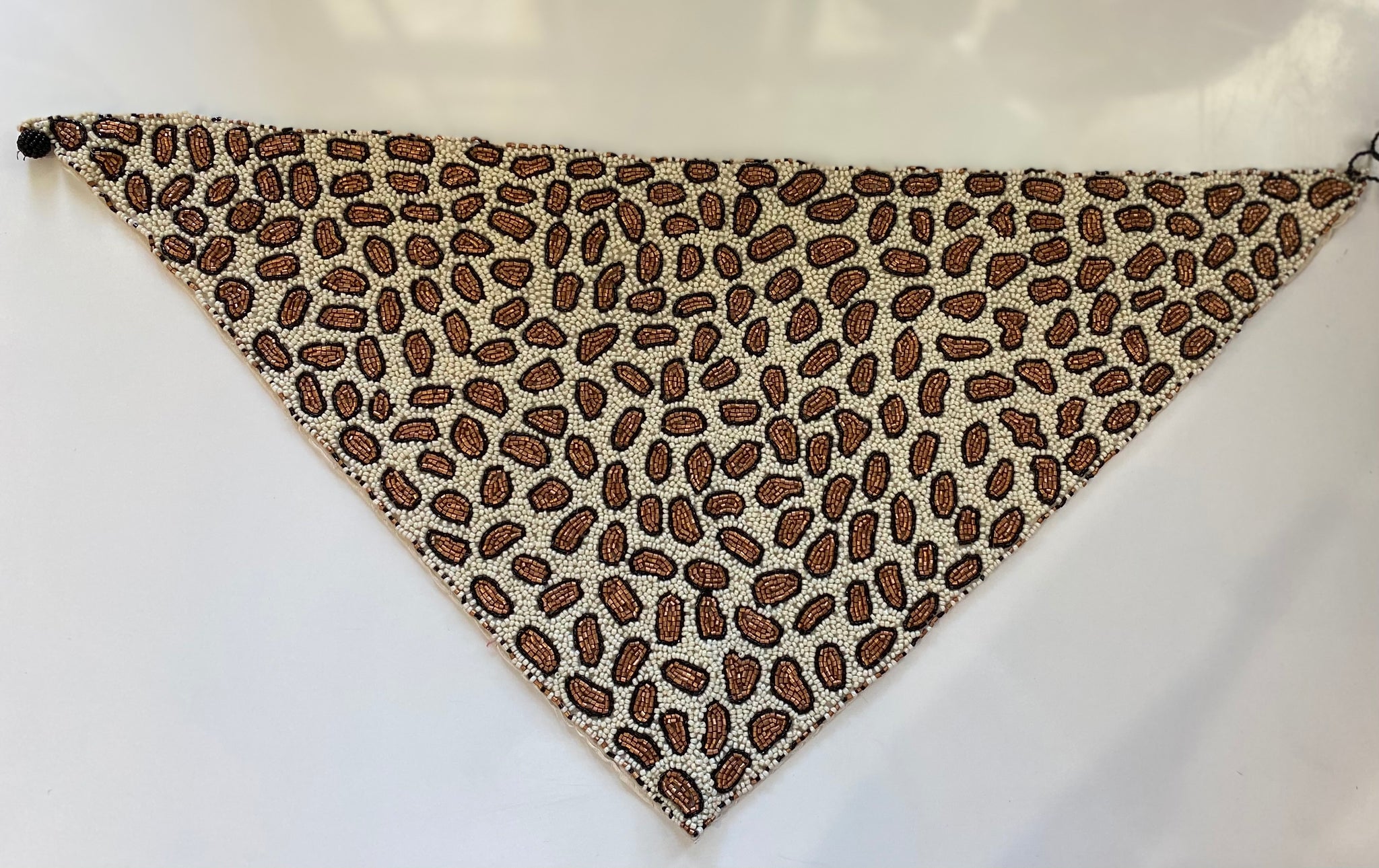White leopard beaded scarf