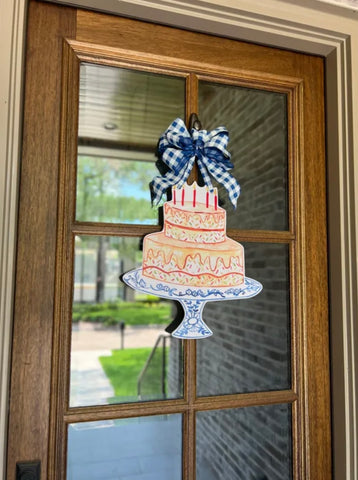 Chinoiserie Birthday Cake Door Hanger