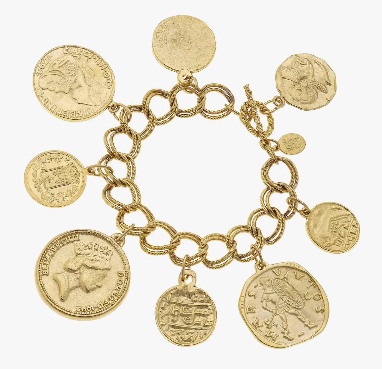 Gold Coin Charm Bracelet - Susan Shaw