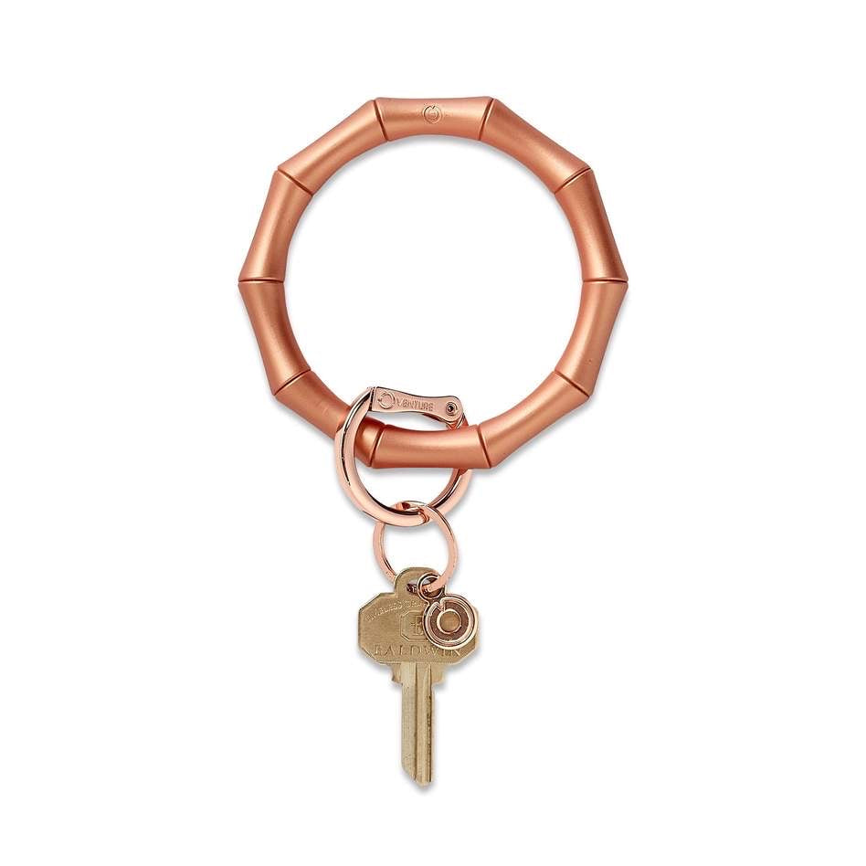 Bamboo Rose Gold Silicone Oventure Key Ring