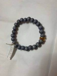 Gray & Gold Beaded Chesterton Bracelet