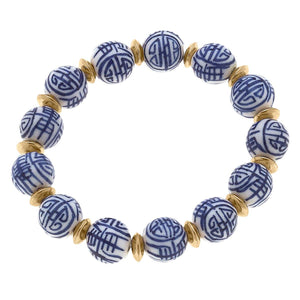 Chinoiserie Stretch Bead Bracelet