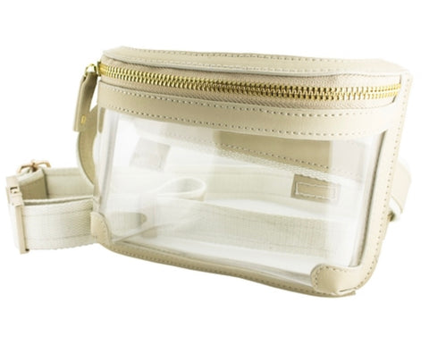 Clear with Tan Accent Belt Bag