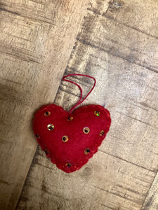 Red Felt Heart Ornament