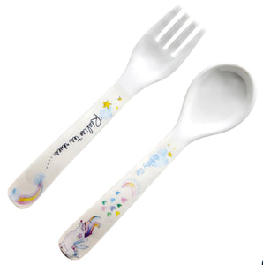 Baby Cie Unicorn and Rainbow Fork and Spoon Set