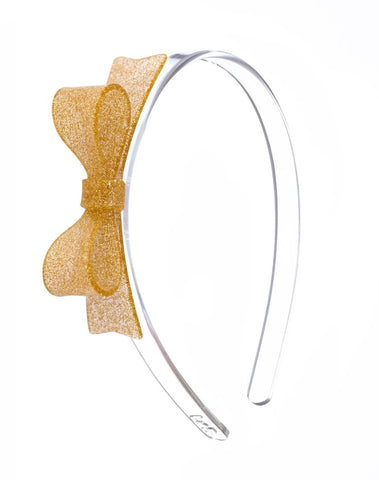 Gold Glitter Acrylic Bow Headband