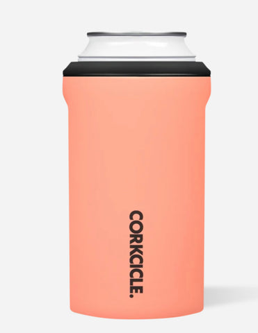 Corkcicle classic can cooler- neon coral