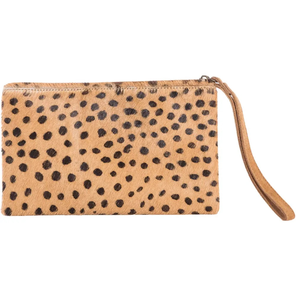 Brown/Black Dot Wristlet