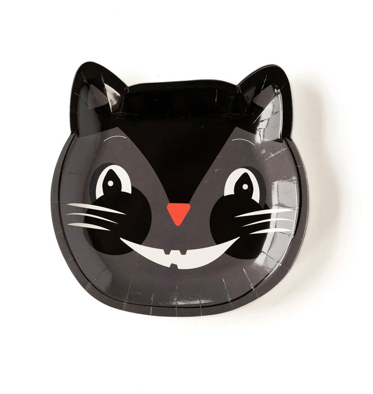 Black Cat Halloween Paper Plates