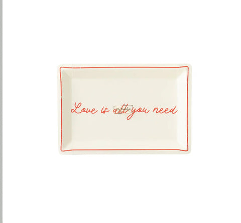 Love is all you need shaped plate packs of 8