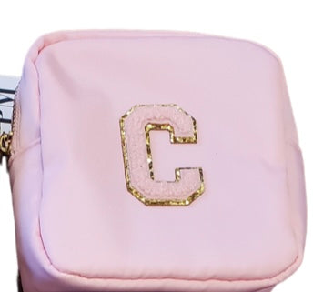 Mini Pink Nylon Cosmetic Bag