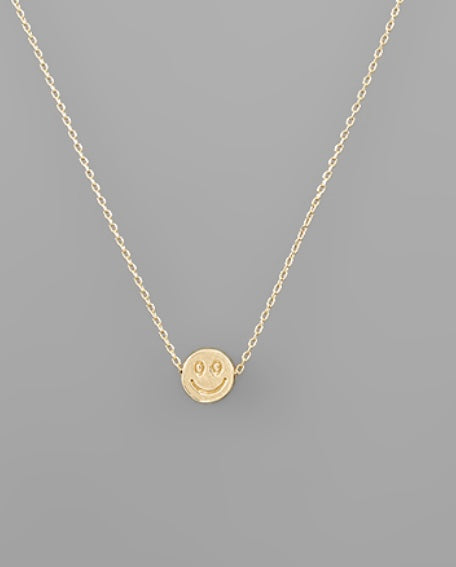 Gold Smiley Face Necklace