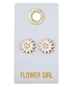 Pink Flower Girl Earrings