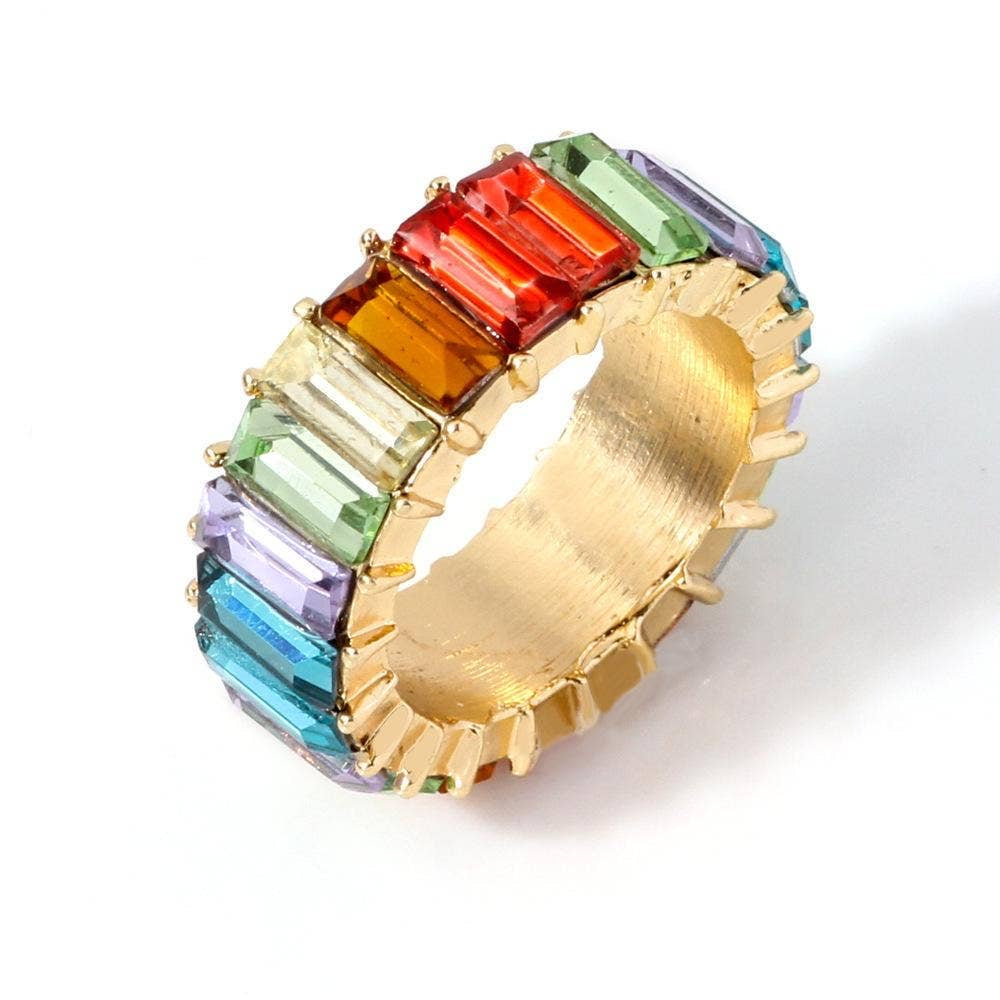 Multicolored Glass Ring size 6