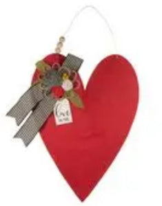 Red Love You More Burlap Door Hanger