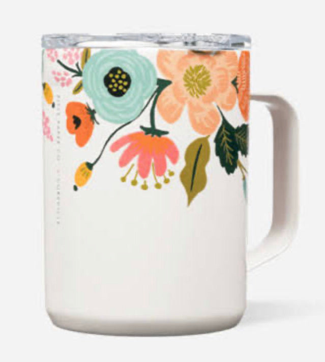 Rifle lively floral gloss cream Corkcicle mug
