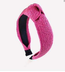 Pink Woven Rattan Headband