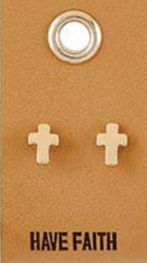 Gold small cross studs