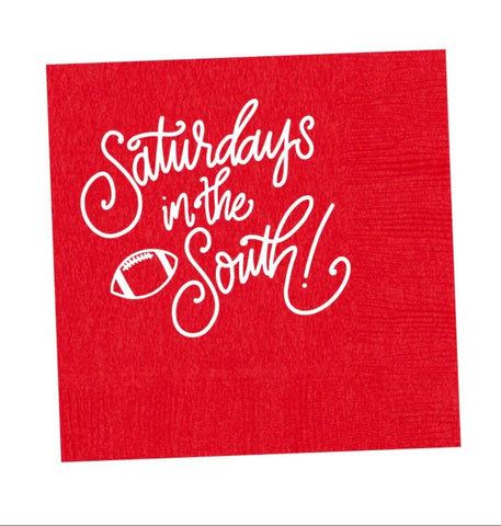 Saturdays in the South Napkins-Red