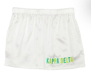 Large Kappa Delta Satin Sleep Shorts
