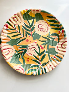 Yellow Rose Melamine Plate