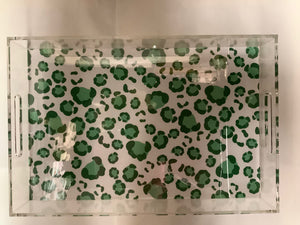 Green Cheetah Acrylic Tray