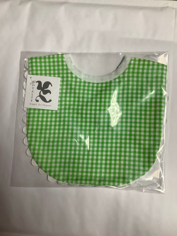 Lime green gingham bib