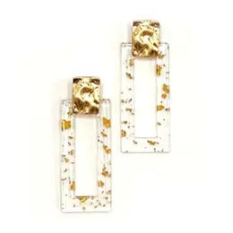 Gold Flex Rectangle Earrings