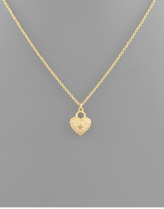 Small Gold Druzy Heart Necklace