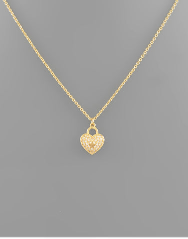 Small Gold Druzy Heart Necklace