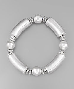 Silver Resin Stretch Bracelet