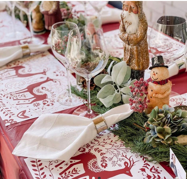 Reindeer paper red placemats