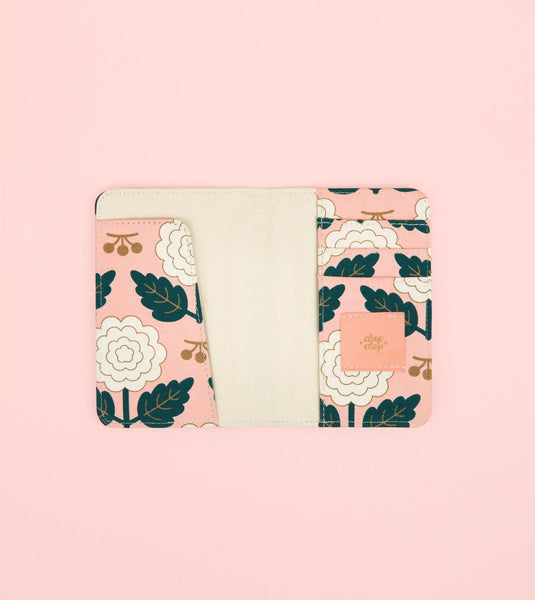 Pink and White Floral Passport Holder