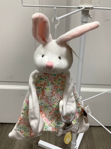 Bunny with Floral Liner Pacifier Clip