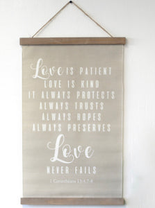 Love Never Fails Hanging Decor