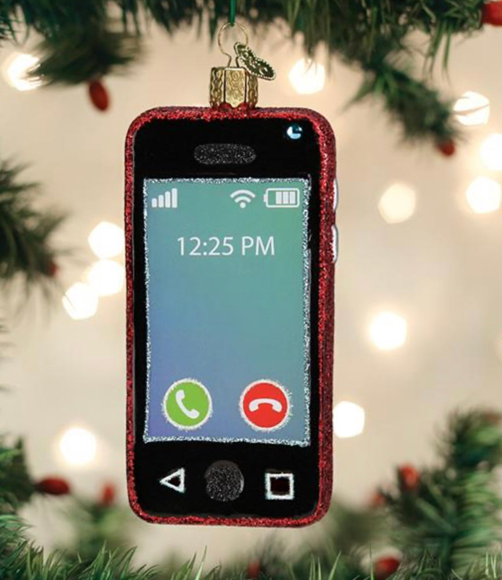 Old World Smartphone Glass Ornament