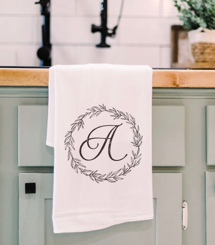 Monogram Tea Towel- Letter “A”